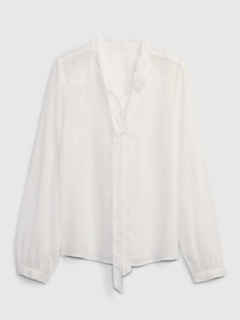 NWOT Gap Sheer Tie Neck Shirt